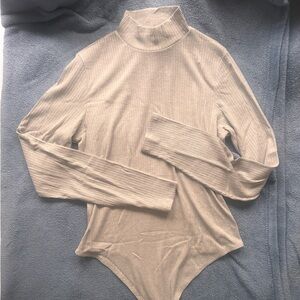 AE Long-Sleeve Mock Neck Pointelle Bodysuit